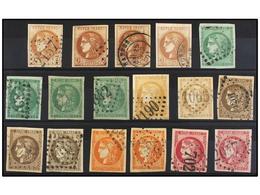 ° FRANCIA. Yv.40 (4), 42 (4), 45 (2), 47 (3), 48 (2), 49 (2). 1870. Bonitos Ejemplares. Yvert.4.570€. - Autres & Non Classés