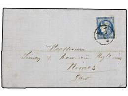 FRANCIA. 1871. CERILLY To NIMES. 20 Cts. Blue, With A 'BRIGADE' Cancel. NICE And VERY RARE. - Other & Unclassified