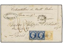 LEVANTE: CORREO FRANCES. 1857. CONSTANTINOPLA To FRANCE. Folded Letter Franked With French 10 Cts. Bister And Two 20 Cts - Autres & Non Classés