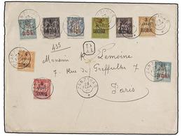 ZANZIBAR. 1898. ZANZIBAT To FRANCE. Registered Envelope. Spectacular Franking Transits And Arrival On Reverse. - Autres & Non Classés