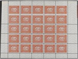 ** ALEMANIA. Mi.IIIA. 1946. LOCAL POST. ASCHAFFENBURG. Sheet Of 25. IMPERFORATE Top Margin, Small Adherence On Two Stamp - Andere & Zonder Classificatie