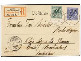 AFRICA DEL SUDOESTE ALEMANA. 1901. KARIBIB To GERMANY. Postcard Franked With 5 Pf. Green And 20 Pf. Blue Sent. Registere - Sonstige & Ohne Zuordnung