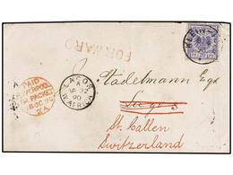 TOGO. 1890. KLEIN-POPO To LAGOS. Envelope Bearing German 20pf. Blue Tied KLEIN-POPO Redirected To SWITZERLAND With LAGOS - Sonstige & Ohne Zuordnung