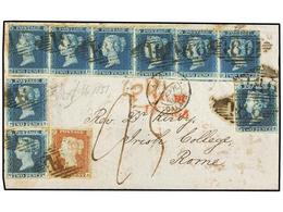 GRAN BRETAÑA. 1851 (February 5). Cover From DUBLIN To ROME. Rate 1/7d For 1/4 Oz, Paid Single, Route Via France. Frankin - Sonstige & Ohne Zuordnung