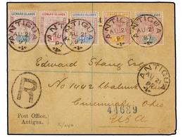 ANTIGUA. 1897. ANTIGUA To U.S.A. Envelope Franked With 1/2 D., 1 D., 2 1/2 D., 4 D. And 7 D. Stamps, Arrival Cds. On Rev - Autres & Non Classés