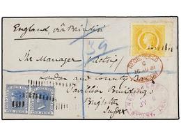 AUSTRALIA. 1881. SYDNEY To ENGLAND. Registered Envelope Franked With 2d. Blue (2) And 8d. Orange. Nice Franking, Arrival - Autres & Non Classés