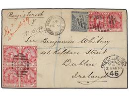 BASUTOLAND. 1899. TEWATEYANENG To IRELAND. Registered Cover Franked With Cape Of Good Hope 1/2d. And 1d. (6), Tied TEWAT - Other & Unclassified
