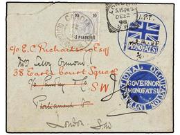 CRETA. 1898. CANDIA To LONDON. Envelope Franked With Austrian 1 Pi On 10 Heller Grey Stamp Tied CANDIA/OSTERREICHSCHE An - Autres & Non Classés