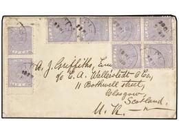FIJI. 1888. FIJI To SCOTLAND. Envelope Franked With Eight 1d. Blue Perf. 10 Stamps. Some Slight Faults. Ex Milo Rowell. - Other & Unclassified