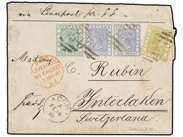 COSTA DE ORO. 1881. ACCRA To SWITZERLAND. Envelope Franked With 1/2 D. Olive, 1 D. Blue (2) And 2 D. Green. Part Of Reve - Other & Unclassified