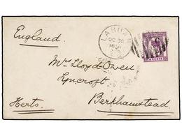 LABUAN. 1891. LABUAN To ENGLAND. Envelope Franked With 6 On 8 Cts. Purple Stamp, Arrival On Reverse. FINE. - Andere & Zonder Classificatie