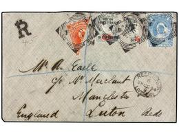 NIGERIA. 1894 (September 11). Registered Cover To ENGLAND Franked 1894 1 D. Bisect, 1894 2 D., 1892 2 D. Bisected And 18 - Sonstige & Ohne Zuordnung