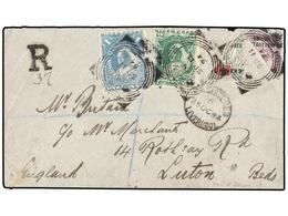 NIGERIA. 1894. Registered Cover To England Franked 1894 1 D., 2 D. And 1892 Bisected 1 D. Lilac And 2 D. Grey And Green  - Other & Unclassified