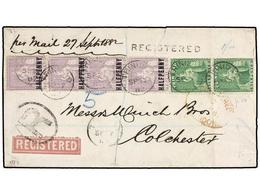 TRINIDAD. 1882. TRINIDAD To ENGLAND. Registered Cover Franked With 1/2 D. Purple (4) And 6 D. Green (2). Fine And Rare F - Sonstige & Ohne Zuordnung