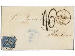 GUATEMALA. Sc.4b. 1874 (Nov. 26th). Cover To LONDON From GUATEMALA CITY. GUATEMALA Despatch In Blue And Franked By The O - Autres & Non Classés