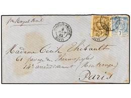 HAITI. 1883. PORT AU PRINCE A FRANCIA. 3 Cts. Bistre Y 7 Cts. Azul (márgenes Ajustados), Mat. PORT. AU. PRINCE/HAITI, Al - Other & Unclassified