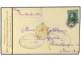 HONDURAS. 1885 (Sept 20). Printed Cover From The Rosario Mining Company, San Juancito Used To New York And Franked By Si - Autres & Non Classés