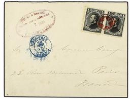 HONDURAS. Sc.32(2). 1889 (1 Feb.). TEGUCIGALPA A FRANCIA. 1/2 Real Negro (2). Mat. Estrella En Un Círculo Y Fechador Ova - Andere & Zonder Classificatie