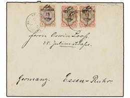 IRAN. Sc.502 (2), 505. 1912. TAURIS To GERMANY. 2 Ch. (2) And 9 Ch. OFFICIEL Ovpr. Rare Franking, Especially With The 9  - Altri & Non Classificati