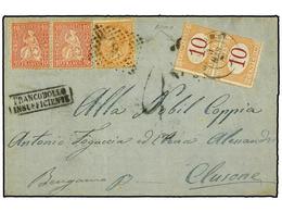 ITALIA. Sa.17. 1872. COMO A CLUSONE. Carta Franqueada Con Sellos Suizos De 10 Rp. Rojo (2) Y Sello Italiano De 10 Cts. C - Andere & Zonder Classificatie