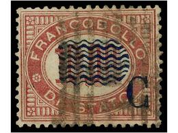 ° ITALIA. Sa.36da. 2 Cts. S. 10,00 Carmín Sin El '2'. EXCEPCIONAL Y ÚNICO CONOCIDO. Cert. E. DIENA. - Sonstige & Ohne Zuordnung