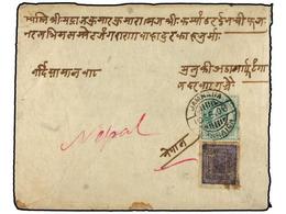 NEPAL. 1908 (Sept.). BARDIYA (Nepal) To KATHMANDU. Nepal/India Combination Cover Routed Via Jamnaha And Raxaul (India).  - Andere & Zonder Classificatie