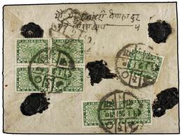 NEPAL. Mi.39 (7). 1934 (Oct.). PALPA To KATHMANDU. Registered Double-weight Cover Franked With Seven (block Of Four, Str - Altri & Non Classificati