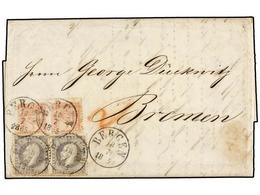 NORUEGA. 1865. BERGEN To BREMEN. Complete Cover Franked With Two 3 Sk. Grey And Two 8 Sk. Red. Some Age Stains But Unusu - Autres & Non Classés