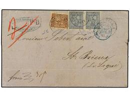 NORUEGA. 1871. Cover To FRANCE Franked By 1863 24 Sk. Brown And 1868 3 Sk. Dull Lilac Pair Tied By CHRISTIANIA Cds¦s Wit - Autres & Non Classés