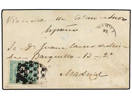 COLONIAS ESPAÑOLAS: FILIPINAS. Ed.20Dh. (1870 CA.). MANILA A MADRID. 1 Real Verde HABILITADO/POR LA/NACIÓN, Al Dorso Lle - Andere & Zonder Classificatie