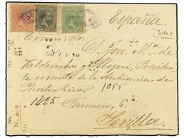 COLONIAS ESPAÑOLAS: FILIPINAS. 1890. FILIPINAS A SEVILLA. Sobre Circulado Por Correo Certificado Con Franqueo De 12 4/8  - Altri & Non Classificati