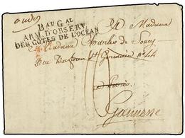 PORTUGAL. 1808 (10 Mayo). ELVAS (Portugal) A FRANCIA. Marca BAU. GRAL/ARM. D'OBSERV./DES COTES DE L'OCEAN. PRECIOSA Y MU - Andere & Zonder Classificatie