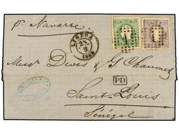 PORTUGAL. Mu.31, 33. 1869. LISBOA A SAINT LOUIS (Senegal). 50 Reis Verde Y 100 Reis Lila. Excepcional Destinación, Proba - Otros & Sin Clasificación