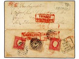 PORTUGAL. 1875. MOIMENTA DA BEIRA (Portugal) To SAN TOMAS (D.W.I.) Cover, Sensibly Opened For Display, Bearing On Revers - Altri & Non Classificati