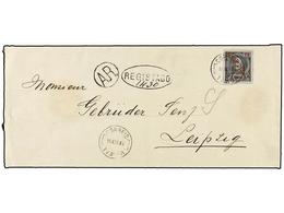 TIMOR. Af.161. 1914. TIMOR A LEIPZIG (Alemania). 78 Reis Gris, Mat. CORREIO/TIMOR Y Marcas REGISTRADO Y A.R. Al Dorso Fe - Altri & Non Classificati