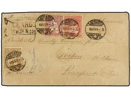 SUIZA. 1869. LAUSANNE A BACAU (Moldavia, Rumania). Carta Certificada Con Franqueo De 5 Rp. Bistre, 10 Rp. Carmín Y 50 Rp - Otros & Sin Clasificación