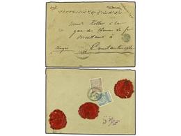 TURQUIA. 1884. GREECE. Registered Cover Bearing On Reverse 1 Piastre + 2 Piastres Tied By All Arabic Double-circle KAVAL - Other & Unclassified