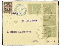 TURQUIA. 1900. PALESTINE. Cover Bearing 4x10 Para Ottoman Stamps Mix Franking With French Levant 1 Piastre Tied By Bilin - Otros & Sin Clasificación