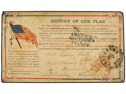 ESTADOS UNIDOS. 1862. PRINCENTON To GERMANY. Patriotic Envelope HISTORY OF OUR FLAG Sent Without Franking. Edge Wear And - Autres & Non Classés
