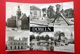 Döbeln - Sachsen - Roter Platz - Bahnhof - Stadtbad - Schlegelbrunnen - Echtfoto 1972 - Doebeln