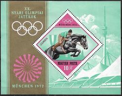 6001d: Ungarn 1972, Michel Bl. 91 "München 1972" **, Pferde- Und Weltraummotiv ! - Springreiten
