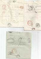 5 Lettres De CHARLEVILLE  Et Mézières. Marques De Passage Frontière Et Sedan . - 1849-1876: Klassik