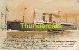 CPA ILLUSTRATEUR CASSIERS RED STAR LINE ANTWERP DOVER NEW YORK POSTDAMPFER ZEELAND - Steamers