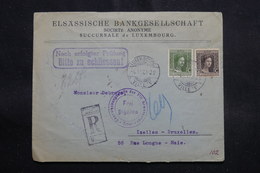 LUXEMBOURG - Enveloppe Commerciale En Recommandé Pour Bruxelles En 1917, Affranchissement Et Cachets Plaisants - L 54546 - Brieven En Documenten