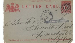 AUSTRALIE 1897: Jolie Carte-lettre (entier à 1,5 P.) D'Australie Pour Sydney - Briefe U. Dokumente