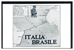 ITALIA - Cartolina Ricordo - CROCIERA ATLANTICA 1930  -  ITALIA-BRASILE - Aerei