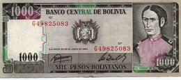 BOLIVIA 1000 BOLIVIANOS 1982 P-167a.3.2 XF - Bolivien