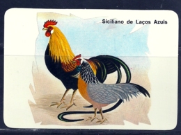 1989 Pocket Calendar Calandrier Calendario Portugal Aves Domesticas Domestic Birds Volaille Corral Galo Rooster Coq Gall - Grand Format : 1981-90