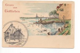 LITHO Gruss Aus GOTTLIEBEN Drachenburg - Gottlieben