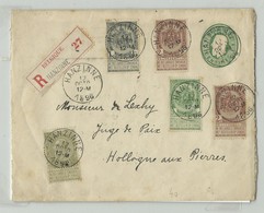 1c. Gris(x9 Dt 8 Auverso), 2c. Brun (x3 Dt 1 Au Verso), 5c. Vert Et 20c. Olive FINES BARBES En Affr. Complémentaire Sur - Enveloppes